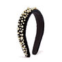Black velvet pearl bead headband